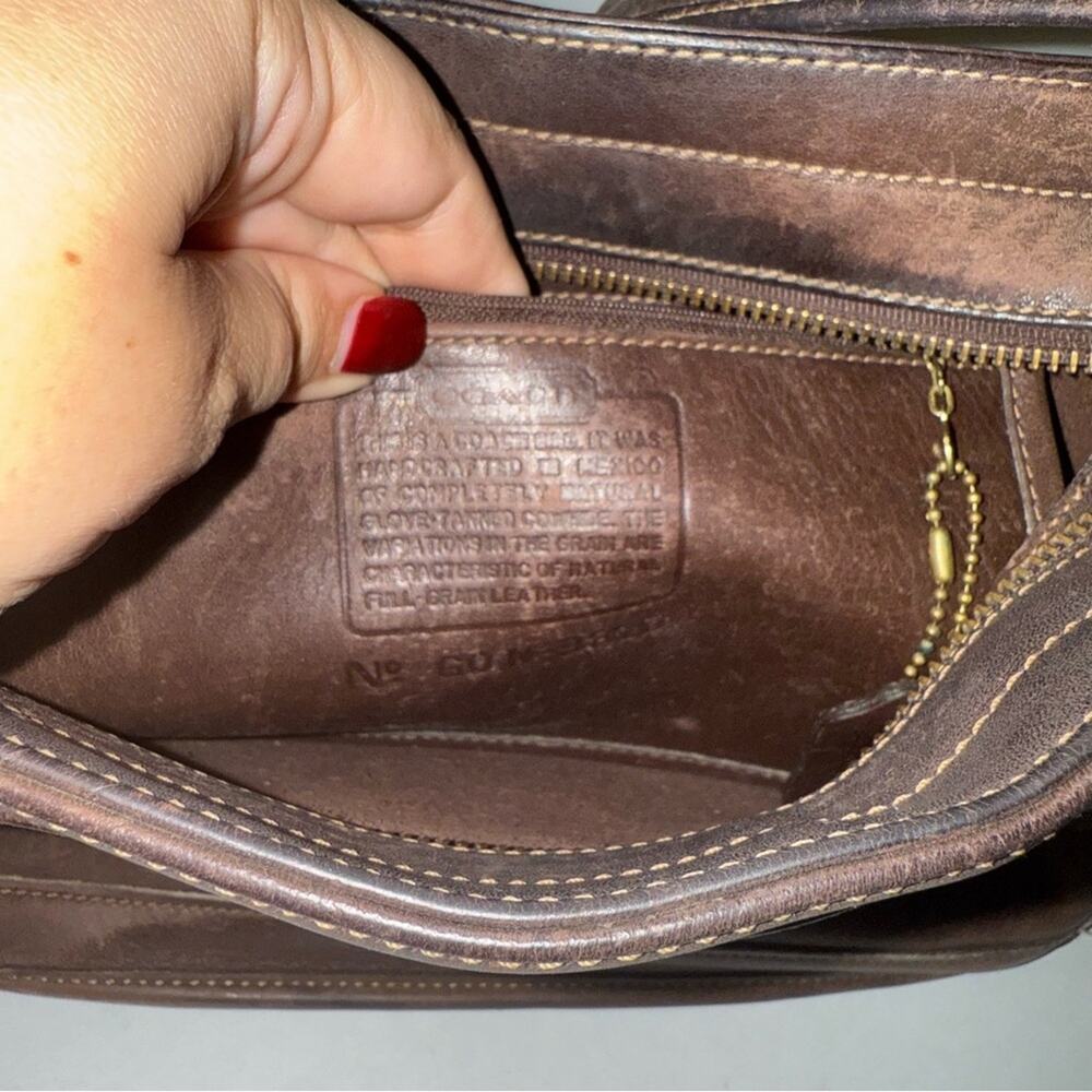 VINTAGE COACH classic 90's Mahogany Leather Bleeker Shoulder Tote - Picture 3 of 6